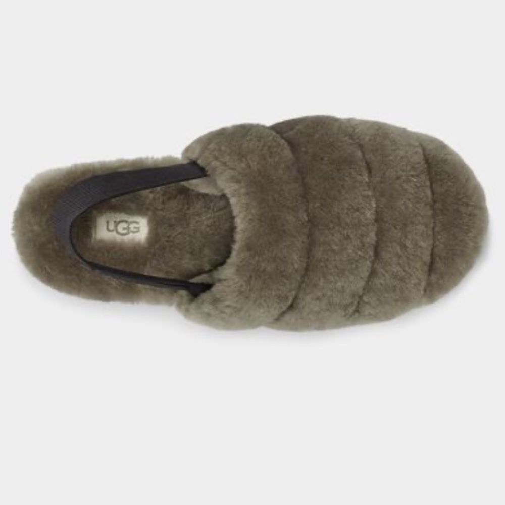 NWT UGG Women's Super Fluff Slipper in Burnt Olive Size 8 - Picture 3 of 6